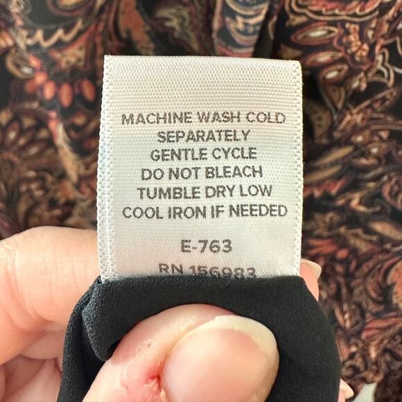 EVEREVE | Eliza Black Paisley Long Sleeve Midi Dress | Size XS - Picture 8 of 8